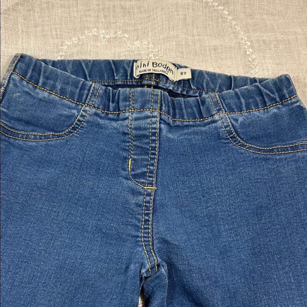 Mini Boden denim jeans size 8y with elastic waist